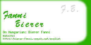 fanni bierer business card